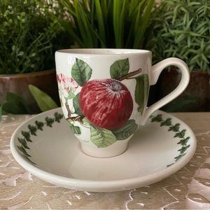 Portmeirion Pamona Coffee Demitasse Cup & Saucer - Hoary Apple Discontinued